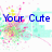 Pixelated blue text reads 'Your Cute When You SCREAM' over a white background with colorful pixel splatters and a light blue geometric shape.