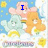 Animated Care Bears icon with three bears on clouds, blue sky background, yellow suns and rainbows.