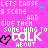 A 3x2 contact sheet of a pixel art animation frame sequence showing repeated text and heart symbols on a bright pink background with gray transparency area.