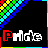 nine square icons with black backgrounds, each displaying the word 'Pride' in white pixelated text and a diagonal rainbow pattern in top-left corner