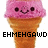 Pixelated ice cream cone with pink scoop and smiling face, displayed in a with text overlays
