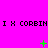 A static image with a bright pink background displays repeated text and green pixelated symbols in three horizontal