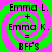 Four identical display text over a green and pink spiral background with alternating color schemes
