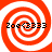 Four identical orange and white spiral patterns arranged in a , each containing black text reading 'Zoe@333' over the spirals