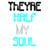 Animated text display with cyan and gray lettering arranged in two , showing sequential changes between phrases