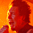 Pixelated animated contact sheet showing three frames of a person singing into a microphone with red and orange lighting, alongside bold text reading "PAPA ROACH" on a red background.