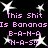 Pixelated text and white stars on a black background, with repeated phrases in pink lettering.