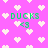 Pixelated pink background with white heart shapes and green text reading "DUCKS <3" in four positions.