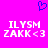 A static image with a bright pink background featuring two identical pixelated text blocks and a blue heart symbol above them.
