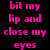 Three vertical of pixelated text on black background: pink, green, and purple text in first ; orange, blue, white text in second