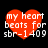 Red heart-shaped icon with white text 'my heart beats for sbr-1409' on black background, showing pixelated animation variations.