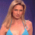 A pixelated contact sheet showing a woman in a blue bikini top on the left and green text reading "Original Icons .com" on the right, with visible dithering and low-resolution rendering artifacts.