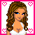 Animated contact sheet of a pixel-art character in pink-themed frames showing full body, torso, legs, and text "Pretty In Pink!" with heart borders.