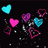 Pixelated heart shapes float around text reading 'I love someone so they love me back?' on a black background.