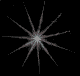 Six star-shaped animated icons arranged in a , each with radiating lines and a central glow that changes color across observations