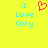 Yellow background with cyan text "I Love Cory" and a red pixelated heart symbol centered above the text.