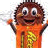 Animated contact sheet showing a pixelated Reese's mascot in orange shirt with yellow logo, surrounded by text about eating Reese's the right way.