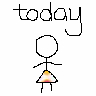A stick figure makes pizza from dough to eating, showing steps like adding tomatoes and mozzarella, putting it in an oven, and finishing with 'yum pizza!' text.