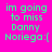 Pixelated text on a bright pink background with cyan and blue gradient effects, showing four identical of the phrase 'im going to miss Danny Noriega:(' in greenish-cyan lettering