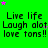 Green background with repeated text and scattered stars, no visible animation changes.