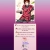 Pixelated image of a figure in a red dress with brown hair, standing against a light background with a purple gradient border.
