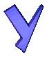 A 3D-rendered blue 'Y' shape rotates through multiple angles against a gray background, transitioning from full view to fragmented segments.