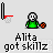 Pixel art character in green shirt holding basketball, performing hoop shot animation with text overlays.