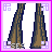 Pixel art of nine buddy icons featuring a character named Lizzie with brown curly hair, blue eyes, and pink clothing against white backgrounds