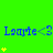 Blue text 'Laurie<3' repeated three times on a bright green background with yellow star-like symbols in varying positions across frames.