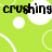 Green background with white circles and curved lines, featuring black text reading 'crushing' at top left and 'hard' at bottom left.