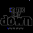 Animated sequence of 'ON THE DOWN' text with blue pixel accents shifting across frames on black background.