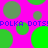 A static image with a bright pink background filled with green circles of varying sizes, including some half-circles and quarter-circles.