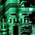 Pixelated green and black icon with abstract shapes and partial text elements, rendered in a low-resolution style.