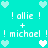 Pixelated turquoise background with repeated white and light cyan heart icons surrounding text phrases in a