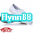 A white sneaker with gray accents appears in multiple , overlaid with colored text blocks and red floral shapes