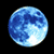 moon phase icons in blue and black with two solar eclipse variants showing a bright ring around a dark circle