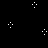 Static black background with scattered white pixelated shapes including four-dot clusters and cross-like forms.