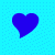 Blue heart shapes on a light blue dotted background with one gray square in the bottom right corner.