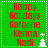 Green background with red text reading 'Happy Holidays Caroline Kenna Nadi' and white pixelated tree icons in four quadrants.