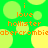 Green background with yellow circles and orange text reading 'i love hollister abercrombie' in two