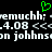Green pixelated heart symbol above white text on black background with repeated names and numbers.
