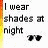 Four- of pixelated text and sunglasses icons with color variations