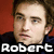 A four- shows a person with light brown hair against a red background, with text labels 'Robert' and 'Edward' in pixelated white font on black bars
