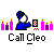 Pixel art animation of a blue-clad figure with a blue flower headpiece holding a red-and-white checkered card, surrounded by pink and purple candles on a gray background.