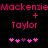 Pixelated pink text and symbols on black background, two identical side-by-side layouts with plus signs above 'Taylor' and heart-like icons below.