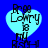 Four identical heart-shaped icons with light blue fill and dark blue outline on solid blue background, each containing pixelated text elements.