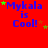 Red background with blue text 'Mykala is Cool!' repeated in a , surrounded by green and orange stars