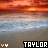 Sunset over water with 'TAYLOR' text and four small icons below, two versions showing color variations in the background and text.