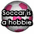 Four distinct pixelated display text-based statements over varied backgrounds including a soccer ball, horse riding, polka dots, and a pink gradient