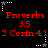 Red text on black background displays 'Proverbs 3:5' and '2 Corin 4:1' repeated in a pattern with white and gray star icons at corners